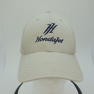 HondaJet Baseball Cap Beige Embroidered Logo Adjustable Strap Men's